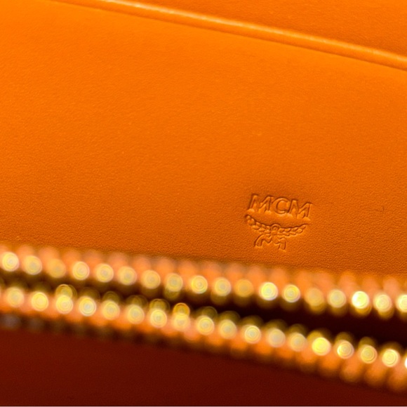 MCM Visetos Original Zip-Around Wallet Large Cognac Tan - Picture 6 of 12